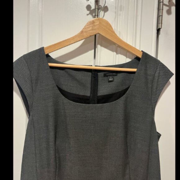 Ann Taylor - Scoop Neck Sheath Dress in Bi-Stretch (Gray) - Picture 5 of 7